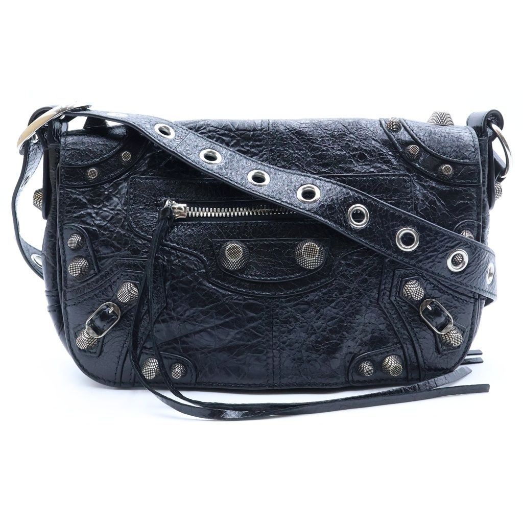 Balenciaga Le Cagole XS Shoulder Bag Black Leather Silver