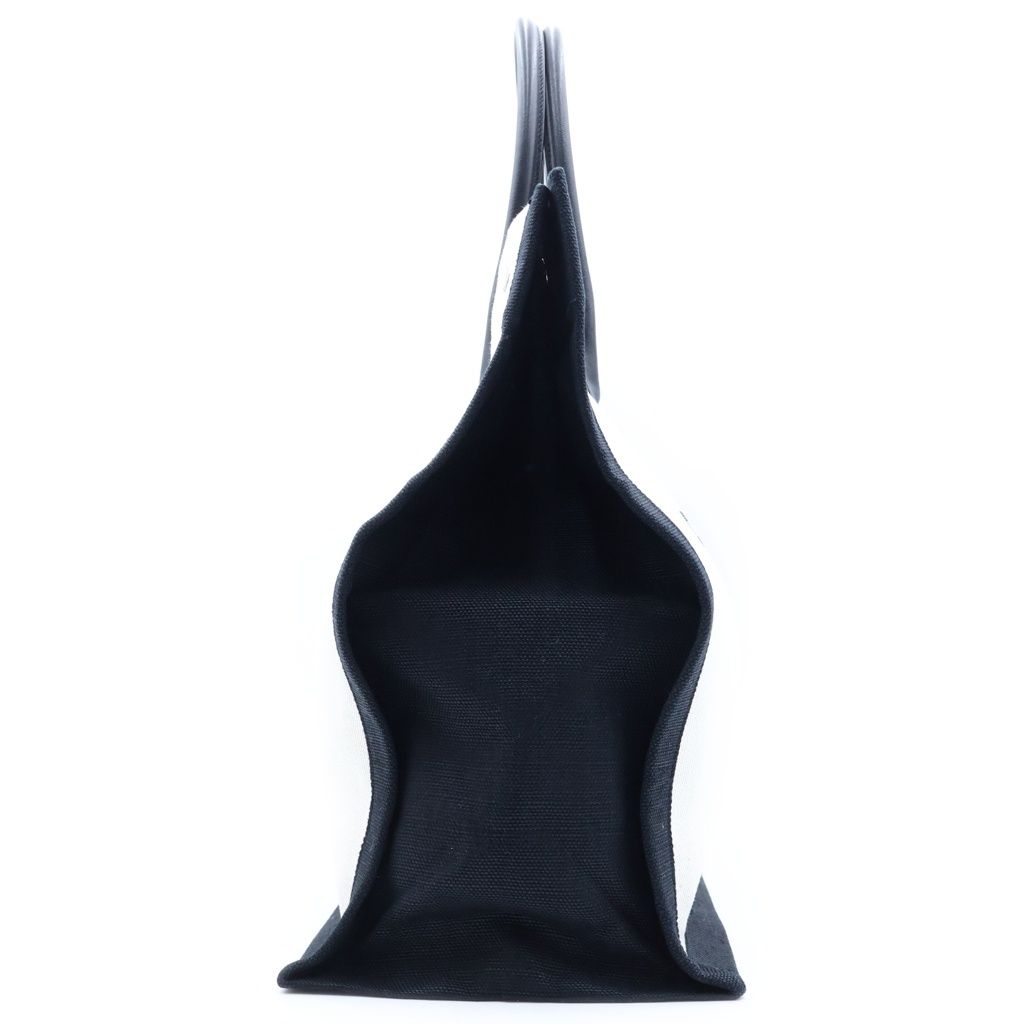 Saint Laurent Paris Rive Gauche Rib Logo Print Tote Bag White Black — view 3