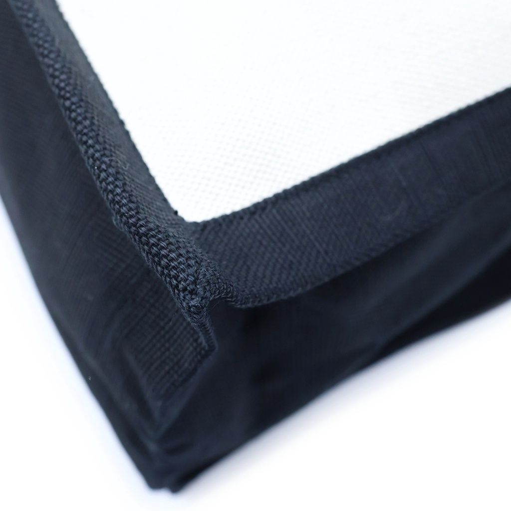 Saint Laurent Paris Rive Gauche Rib Logo Print Tote Bag White Black — view 5