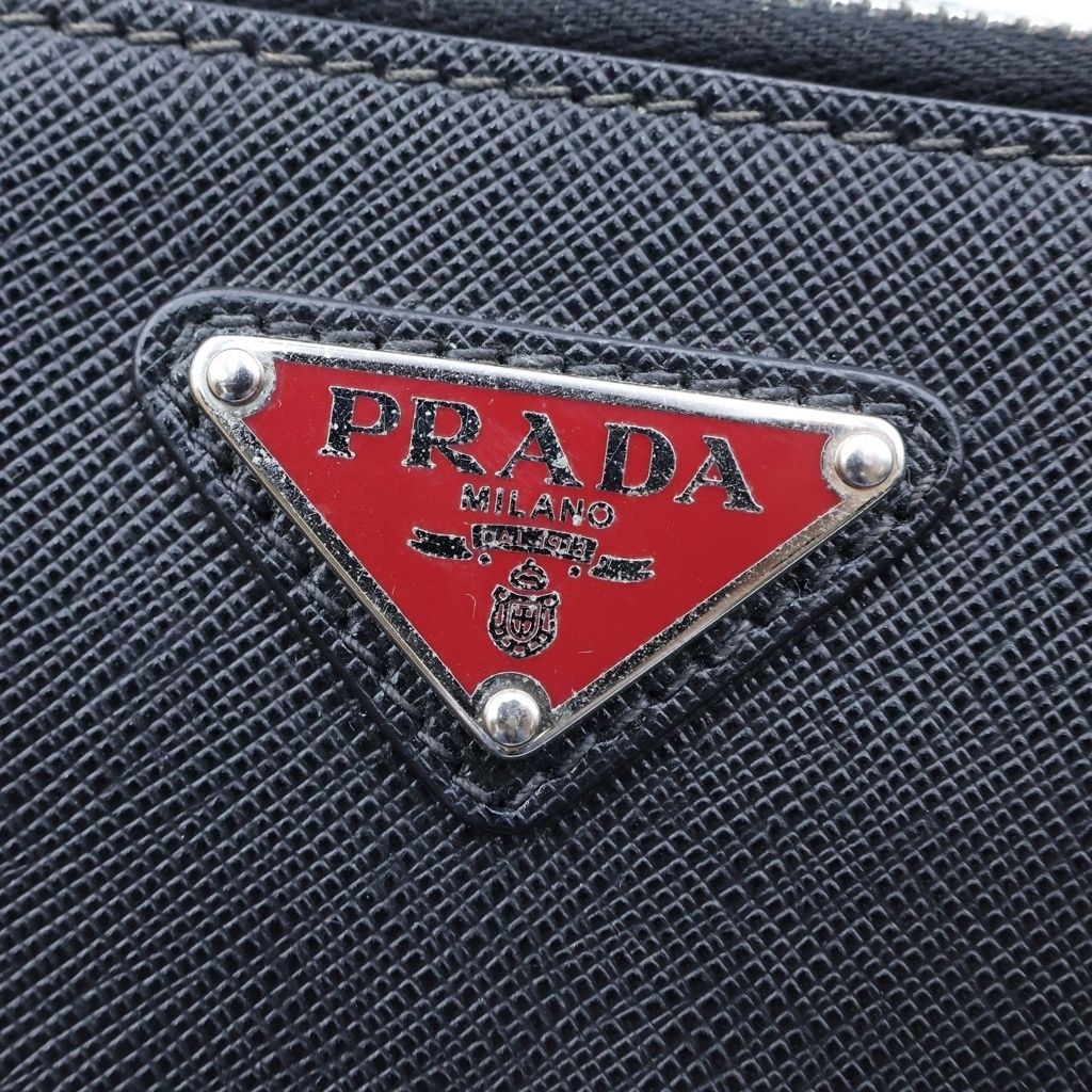 Prada Camera Bag Black Saffiano Leather Silver — view 7