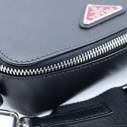 Prada Camera Bag Black Saffiano Leather Silver — view 6