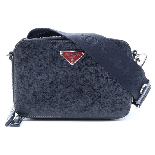 Prada Camera Bag Black Saffiano Leather Silver