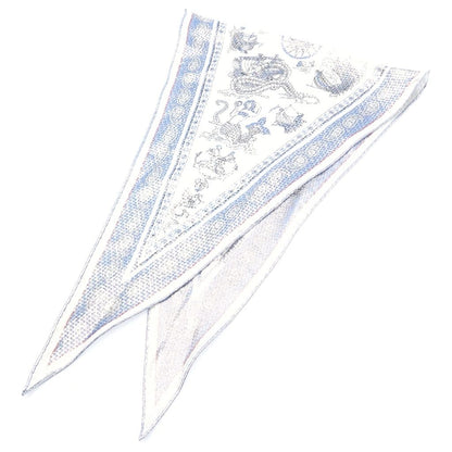Hermes Carre Rosange Sailor Tattoo All Over Print Bandana Silk Scarf White