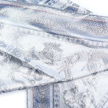 Hermes Carre Rosange Sailor Tattoo All Over Print Bandana Silk Scarf White — view 4