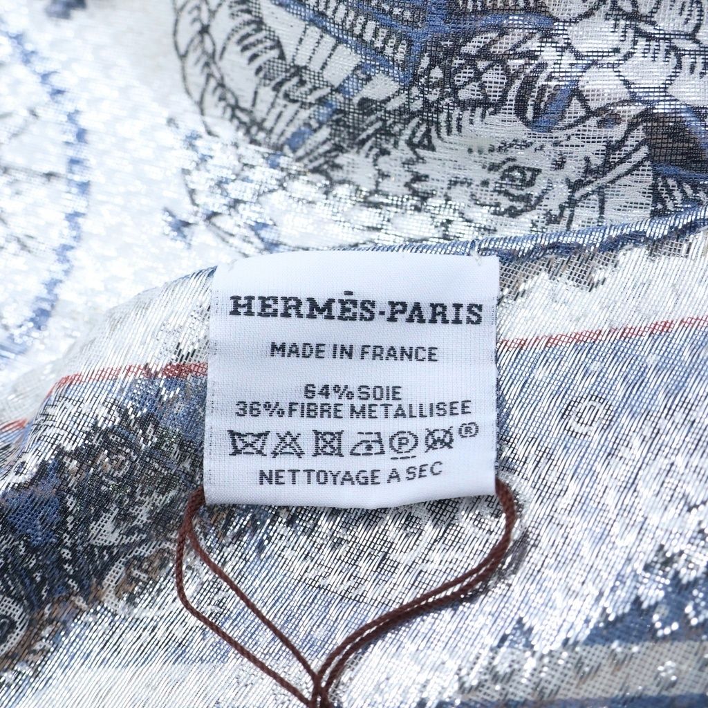 Hermes Carre Rosange Sailor Tattoo All Over Print Bandana Silk Scarf White — view 5