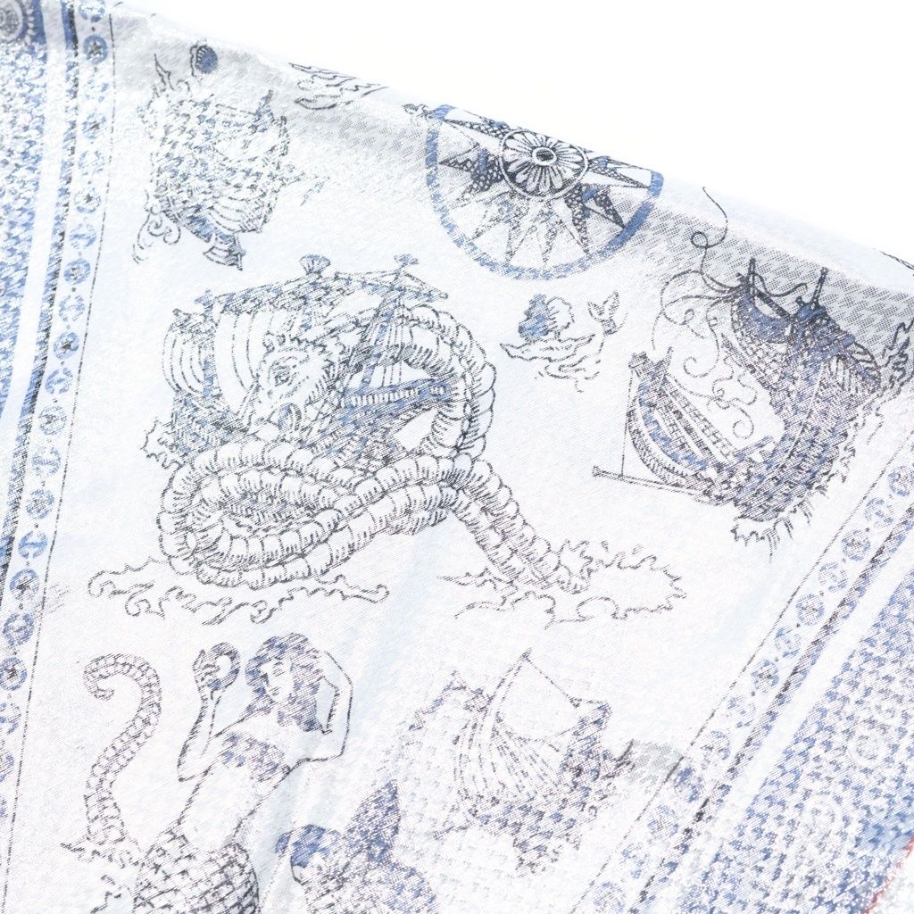 Hermes Carre Rosange Sailor Tattoo All Over Print Bandana Silk Scarf White — view 3