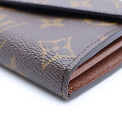 Louis Vuitton Monogram Portefeuille Sarah Leather Wallet Brown — view 4