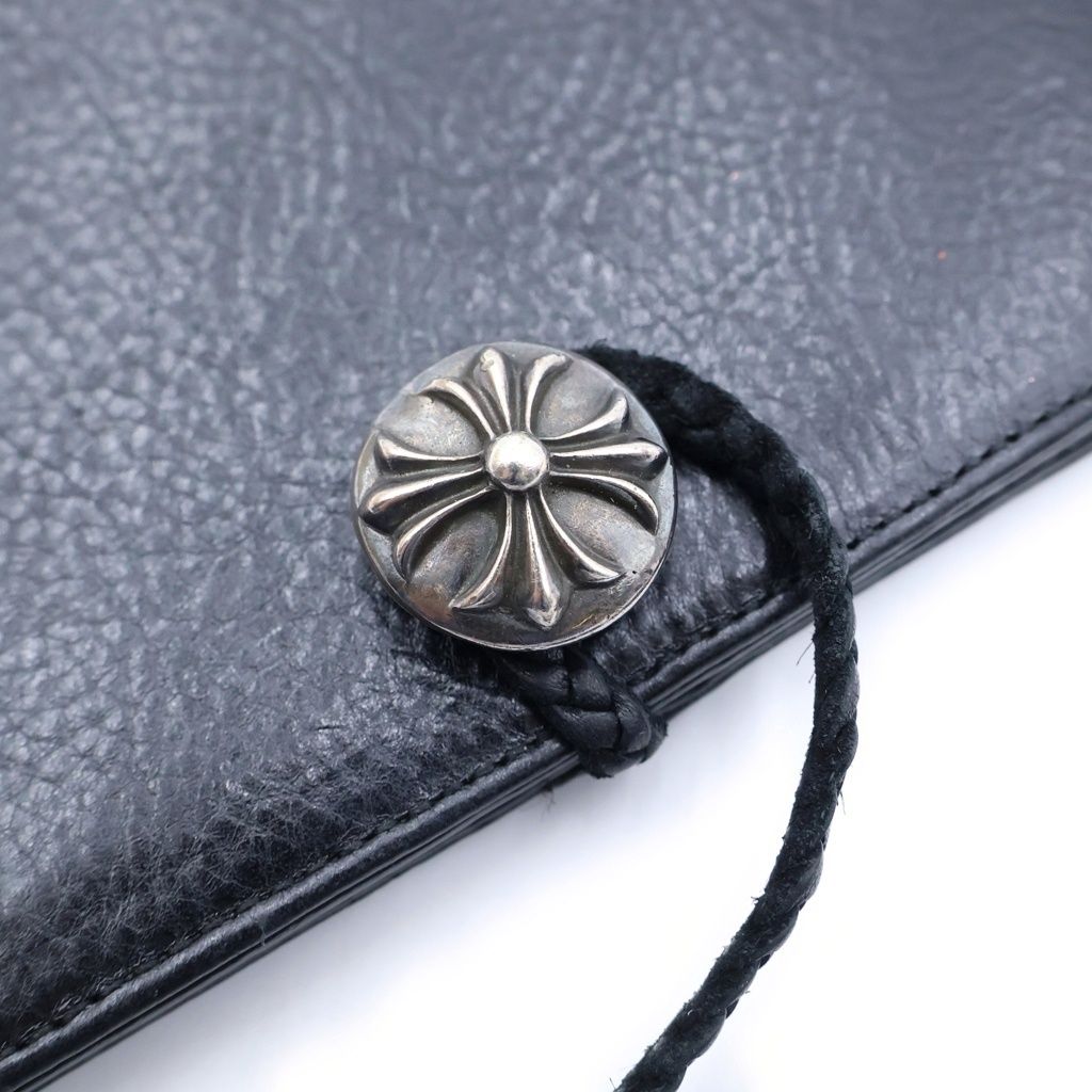 Chrome Hearts Agenda Cover Cross Ball Leather Black — view 4