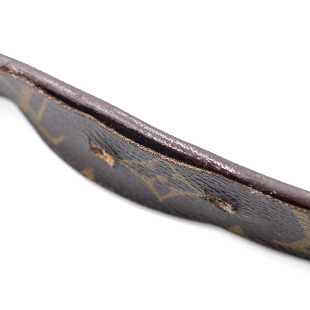 Louis Vuitton Monogram Ceinture Belt Silver Leather Brown — view 5