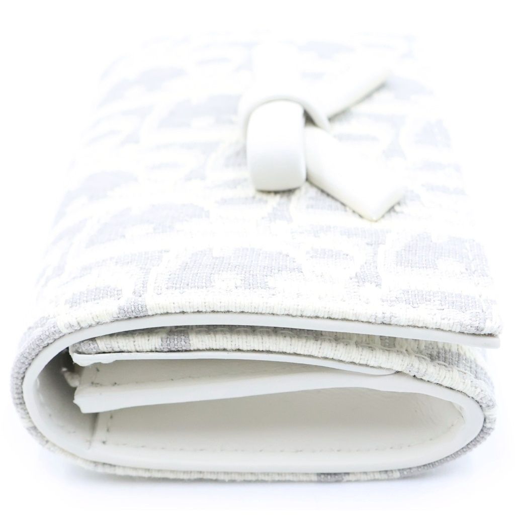 Dior Promenade Glycine Wallet Oblique Coin Purse White Gray — view 3