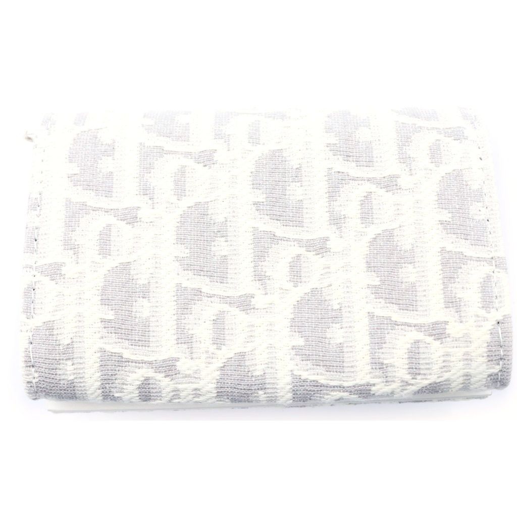 Dior Promenade Glycine Wallet Oblique Coin Purse White Gray — view 2