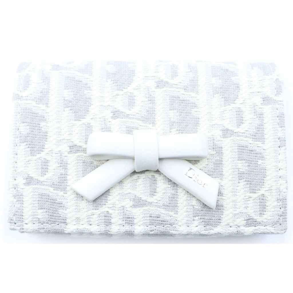 Dior Promenade Glycine Wallet Oblique Coin Purse White Gray