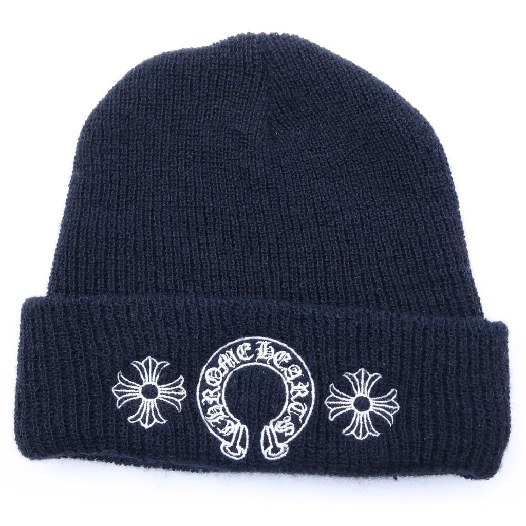 Chrome Hearts Wool Watch Cap CH Plus Horseshoe Beanie Black Hat