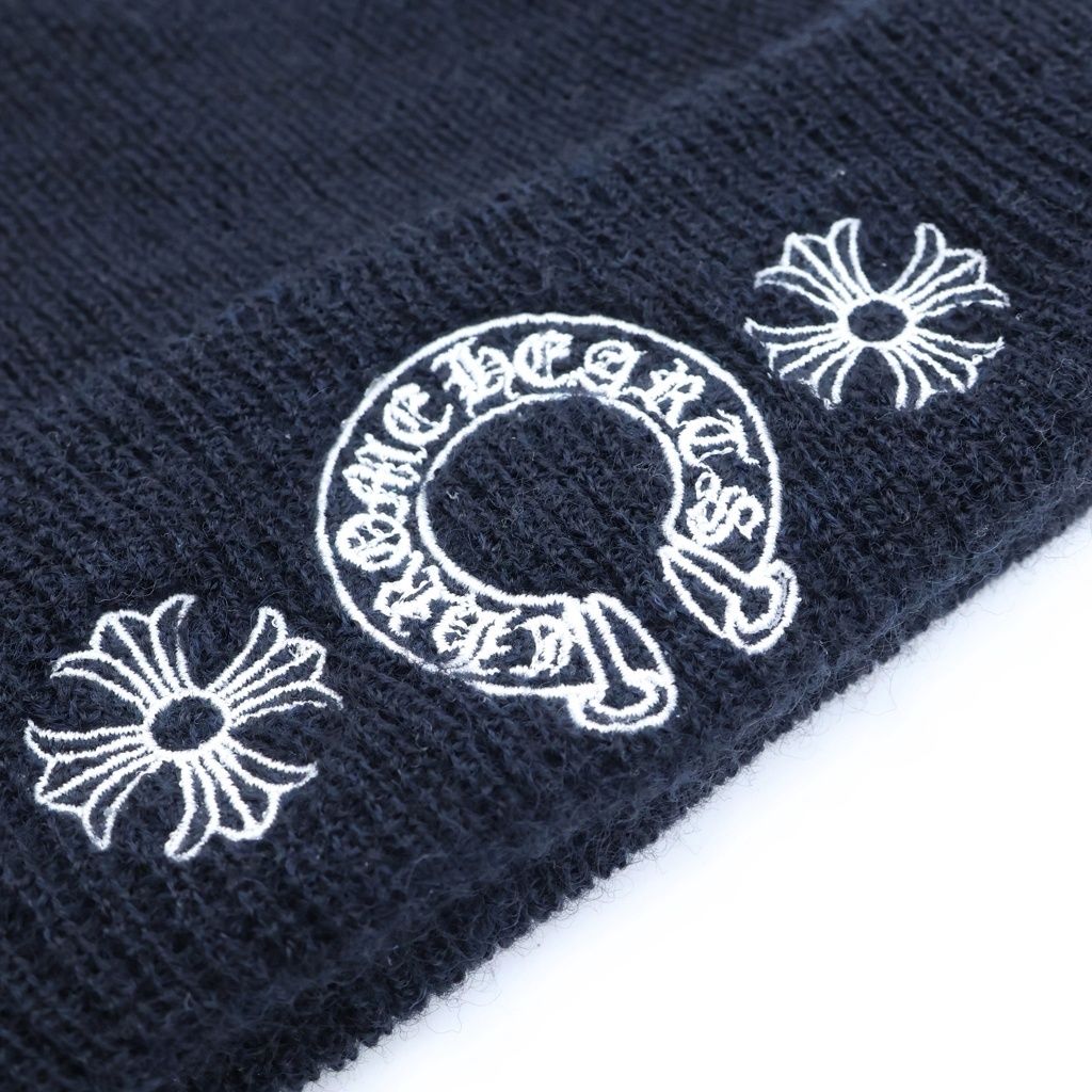 Chrome Hearts Wool Watch Cap CH Plus Horseshoe Beanie Black Hat — view 5