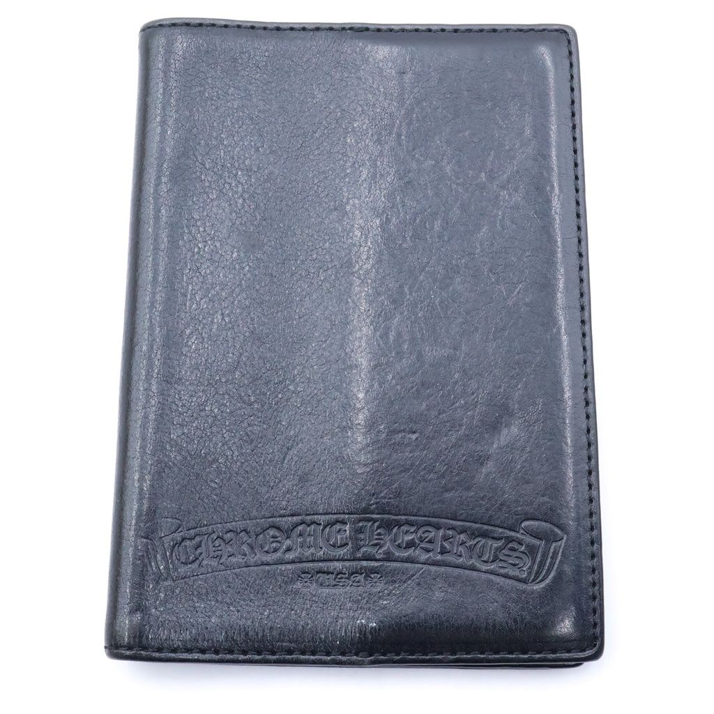 Chrome Hearts Passport Cover Case with Cross Patch Black — view 2