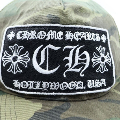 Chrome Hearts Trucker Cap Truck Khaki CH Patch Cross Ball Camouflage Mesh Hat — view 6