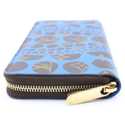 Louis Vuitton Yayoi Kusama Monogram Pumpkin Dot Zippy Wallet Brown Blue Leather — view 3