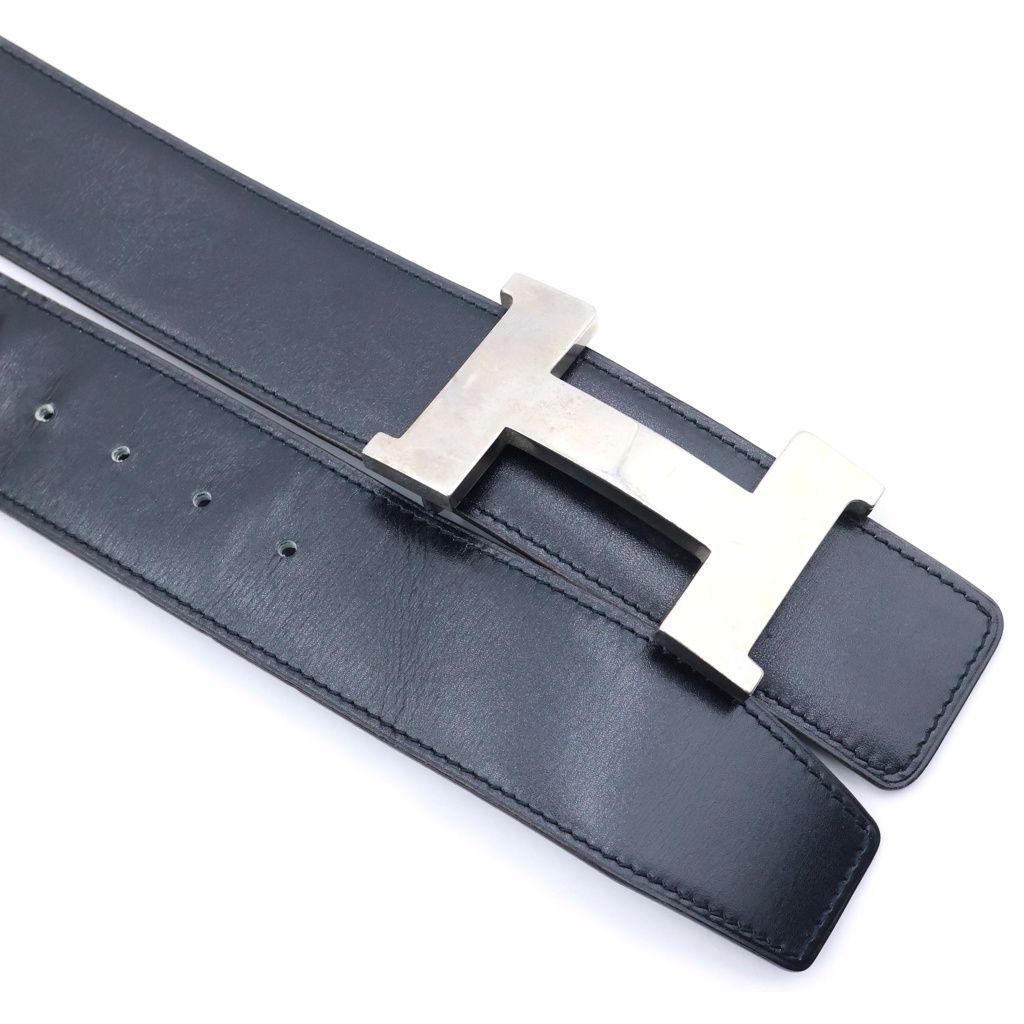 Hermes Constance Leather Belt Silver Black — view 4