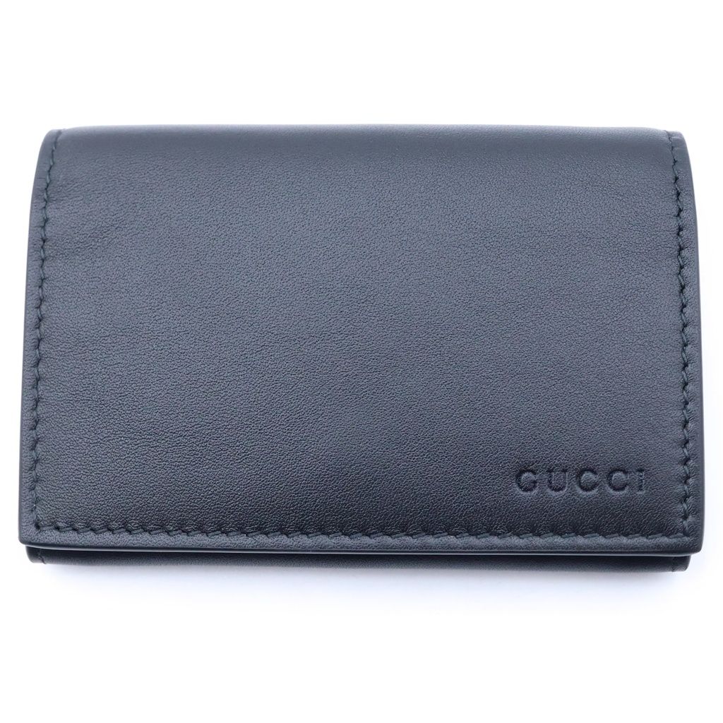 Gucci GG Supreme Card Case Business Leather Black