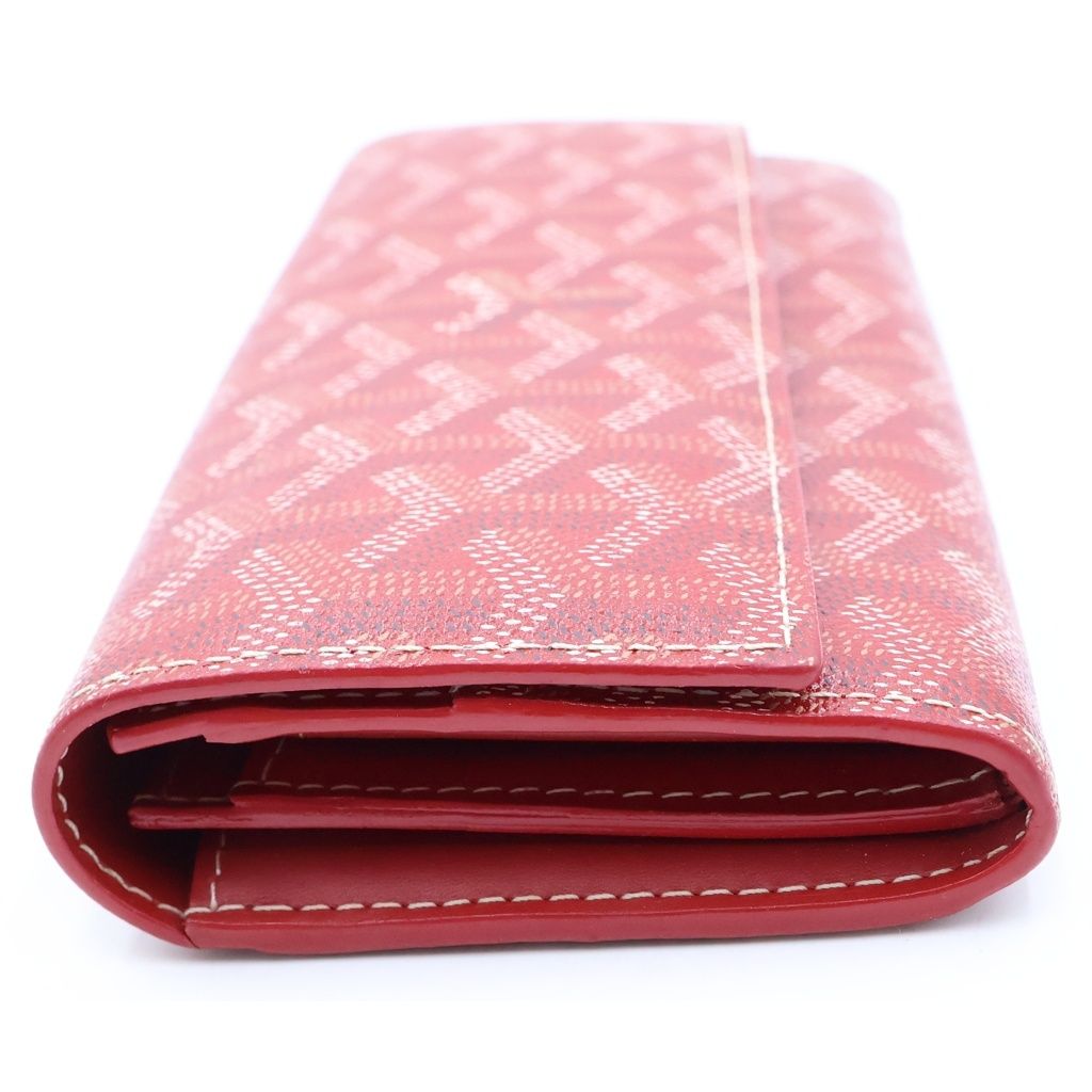 Goyard Varenne Flap Wallet Card Case Red Silver — view 3