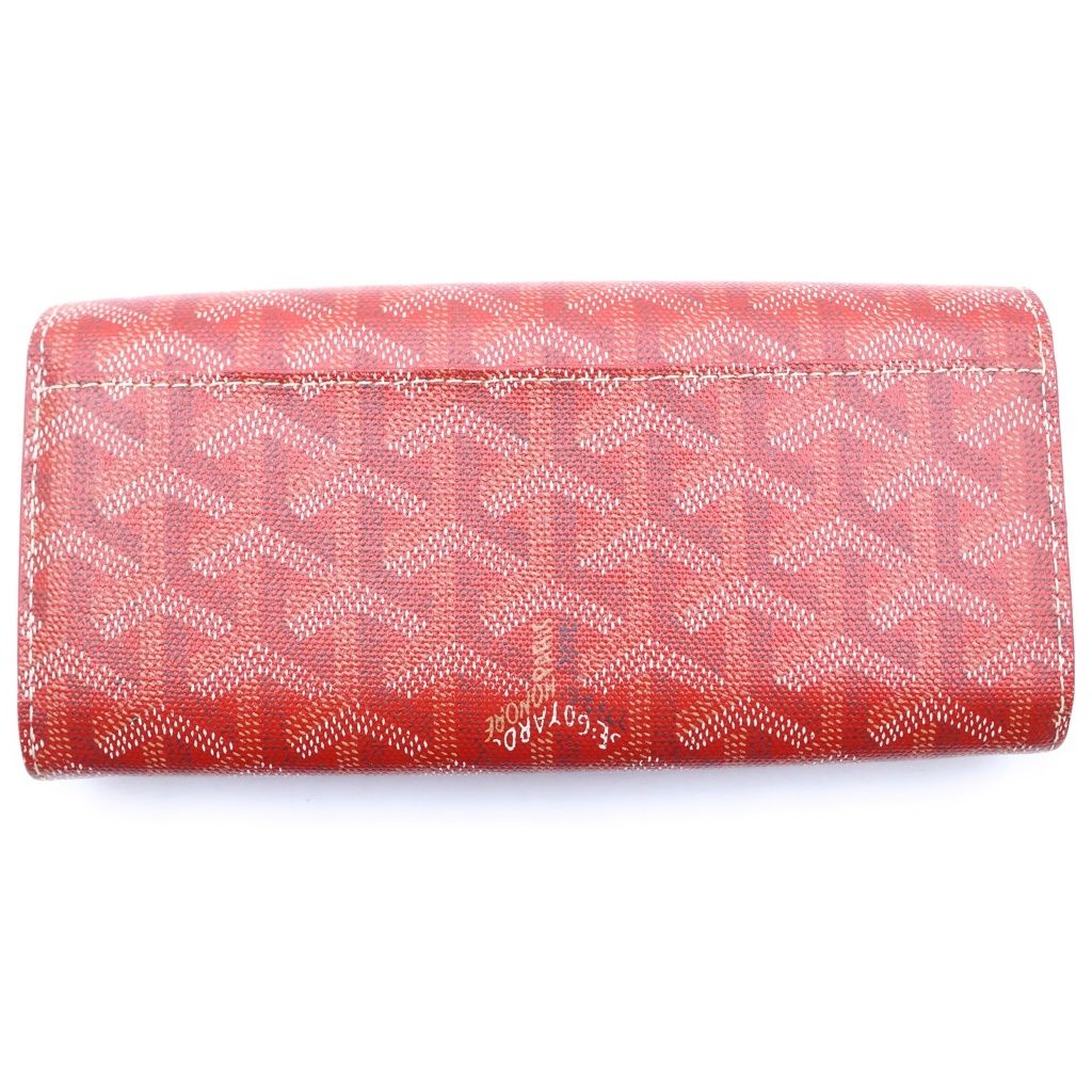 Goyard Varenne Flap Wallet Card Case Red Silver — view 2
