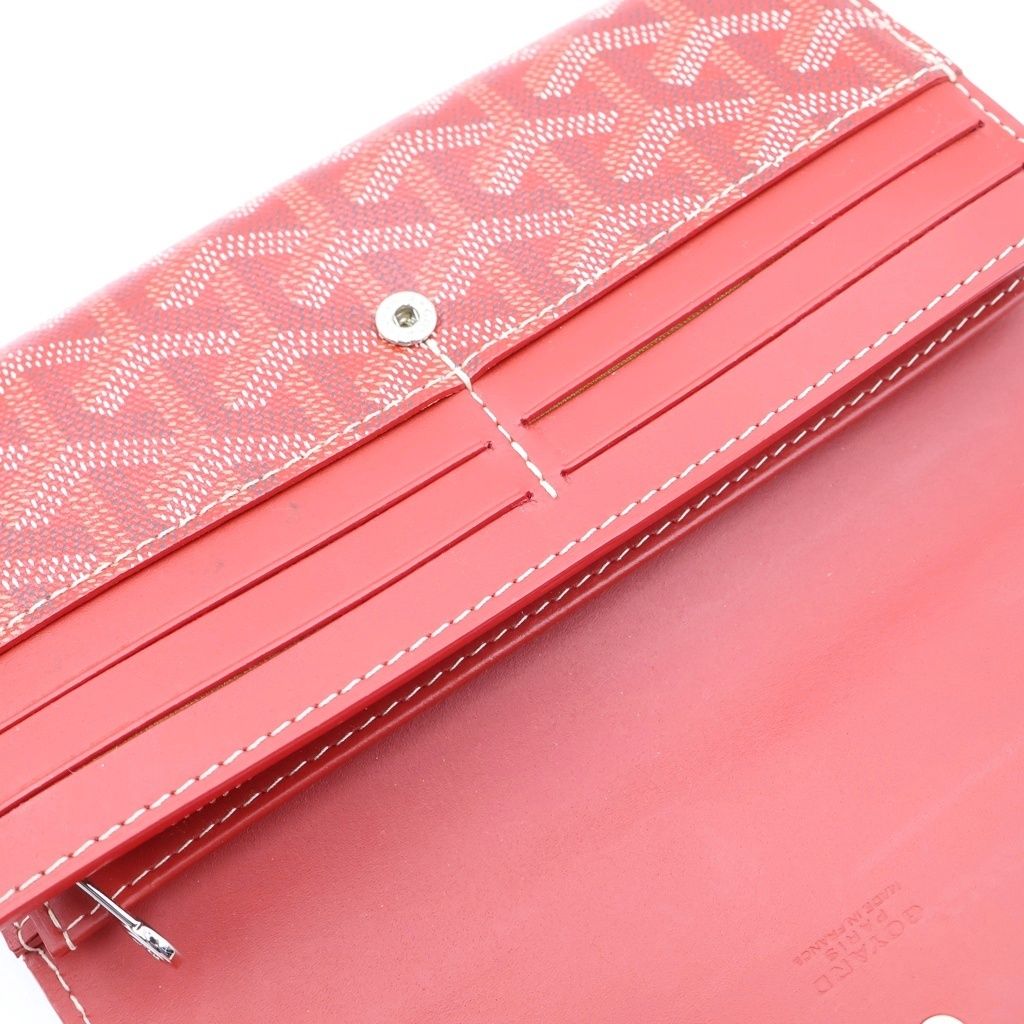 Goyard Varenne Flap Wallet Card Case Red Silver — view 5