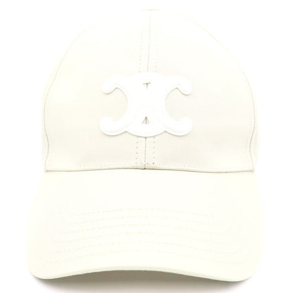 Celine Baseball Cap Triomphe Cap Panel Cotton Cream Hat — view 4