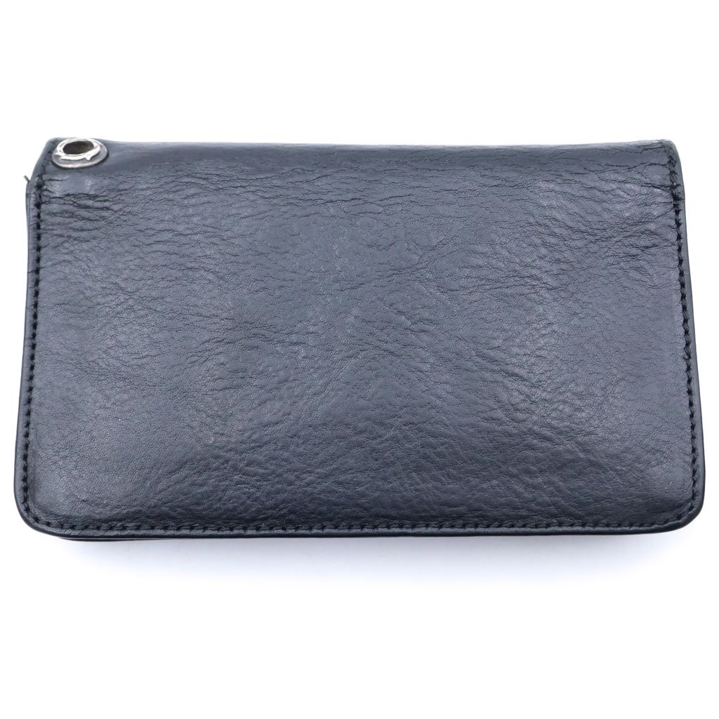 Chrome Hearts Cross Ball Button Leather Wallet Black — view 2