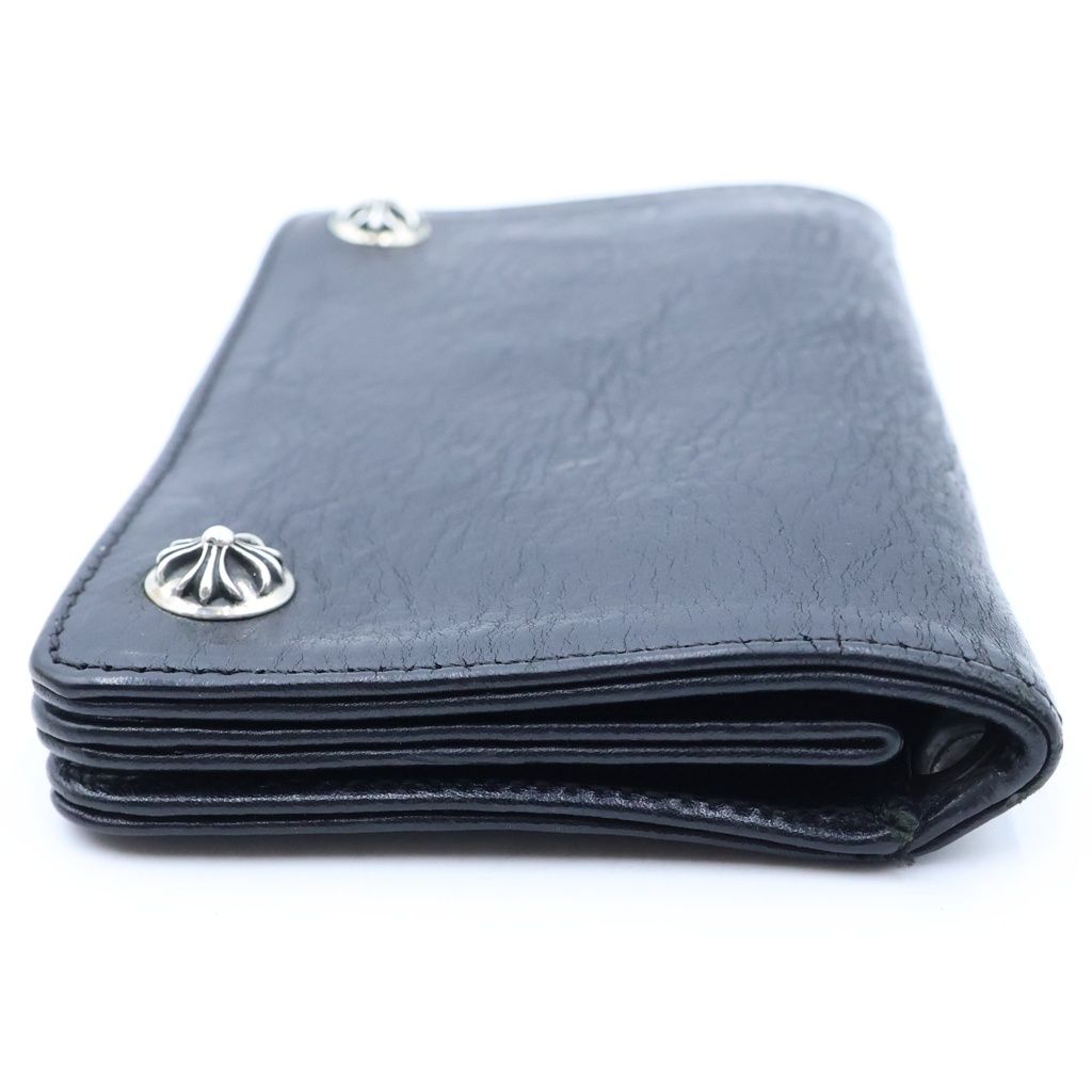 Chrome Hearts Cross Ball Button Leather Wallet Black — view 3