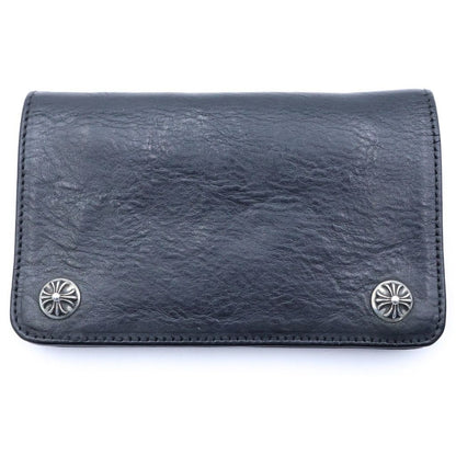 Chrome Hearts Cross Ball Button Leather Wallet Black