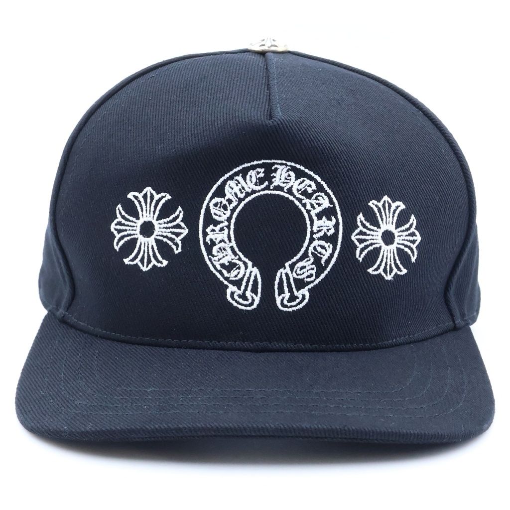 Chrome Hearts Trucker Cap Horseshoe Design Mesh Hat with Cross Ball — view 4