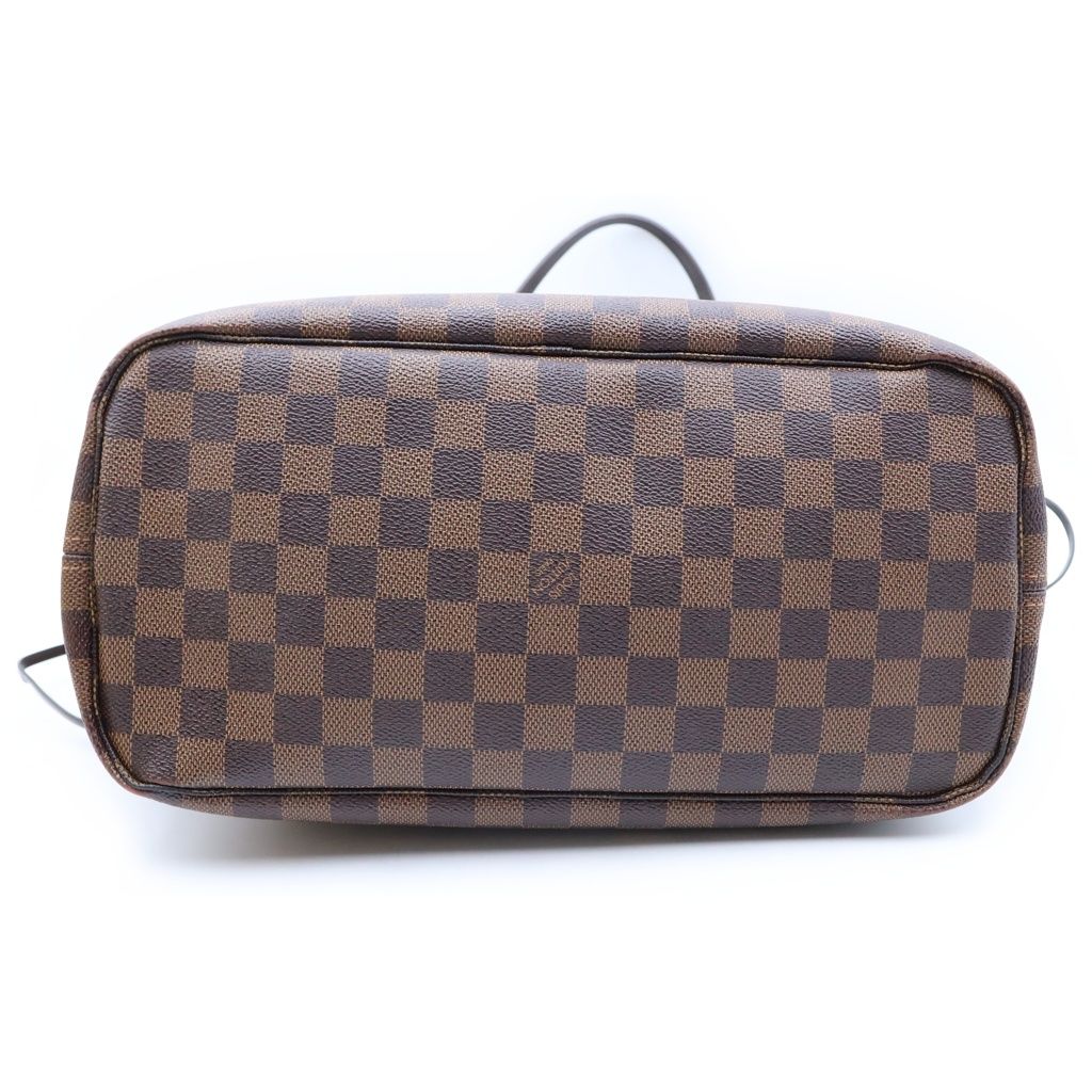 Louis Vuitton Damier Neverfull MM Tote Bag Brown Leather — view 4