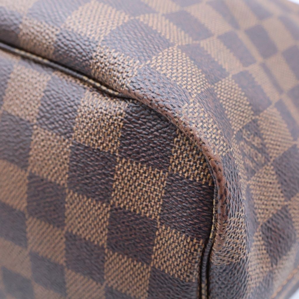 Louis Vuitton Damier Neverfull MM Tote Bag Brown Leather — view 5