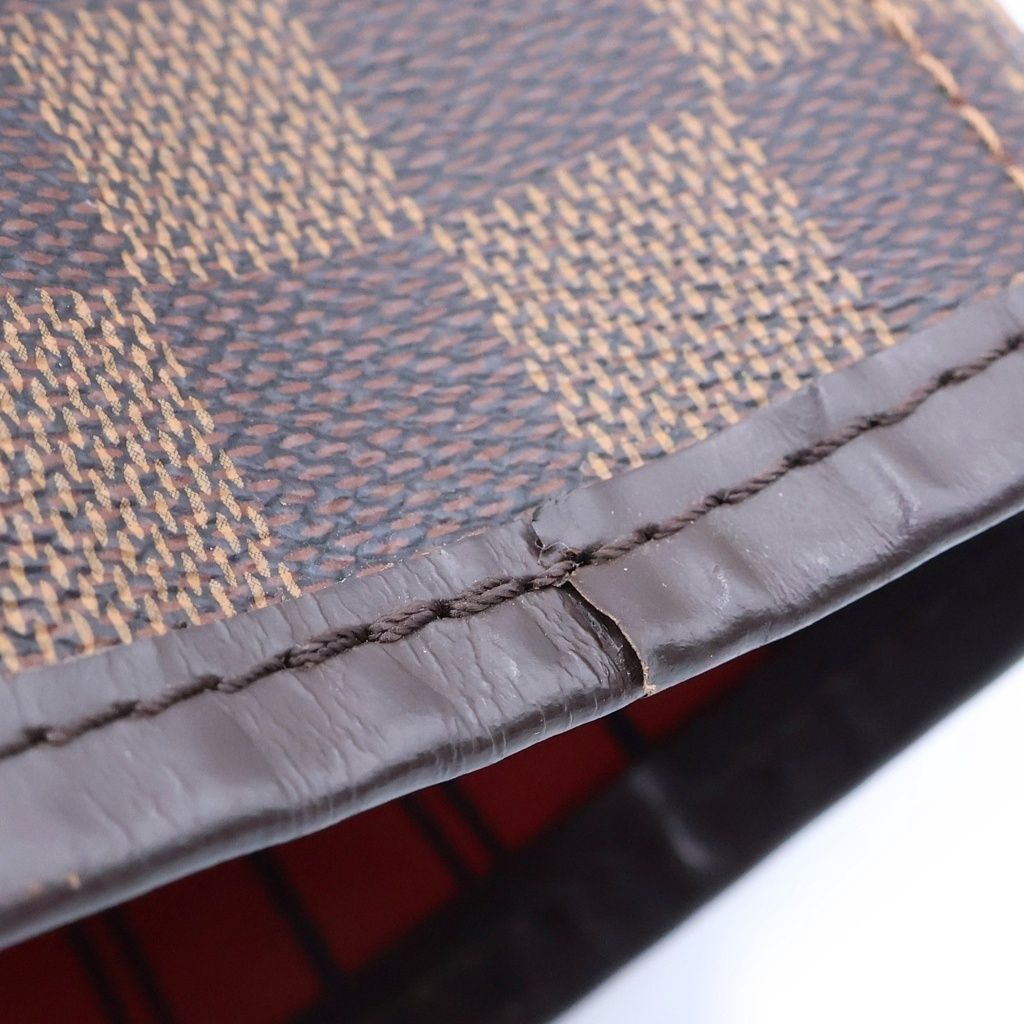 Louis Vuitton Damier Neverfull MM Tote Bag Brown Leather — view 6
