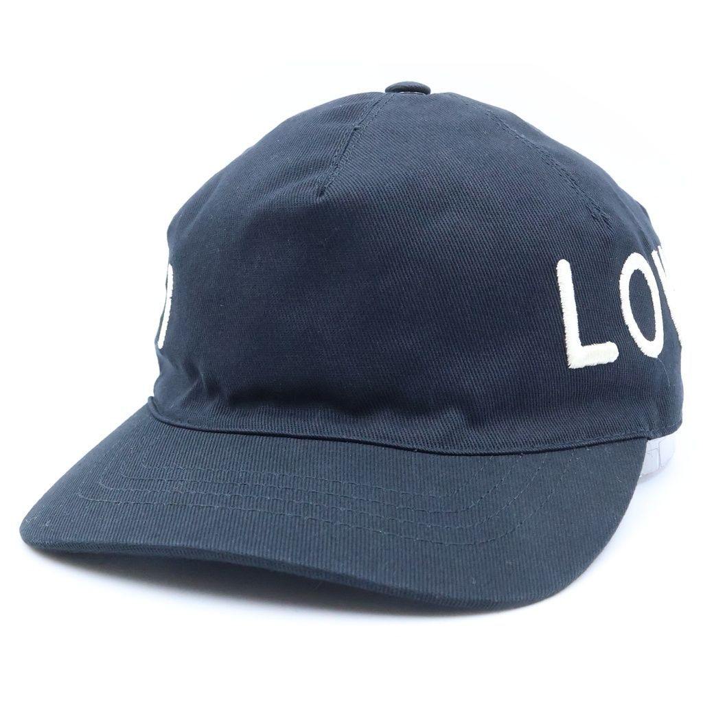 Gucci Embroidered Baseball Cap Cotton Black 48 Hat