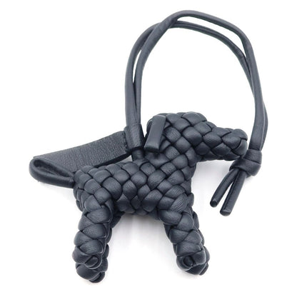 Bottega Veneta Intrecciato Dock Charm Black Keychain — view 2