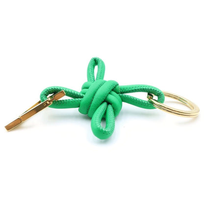 Bottega Veneta Triangle Key Ring Green Gold Key Holder — view 4