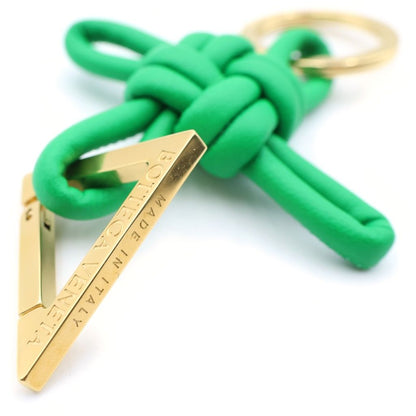 Bottega Veneta Triangle Key Ring Green Gold Key Holder — view 5