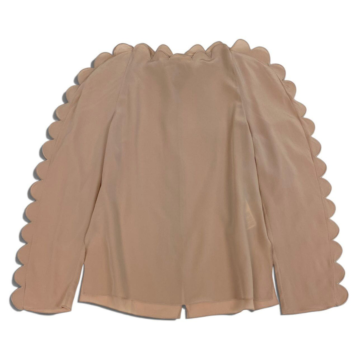 Fendi Scallop Detail Blouse Pink Beige Silk 38 — view 2