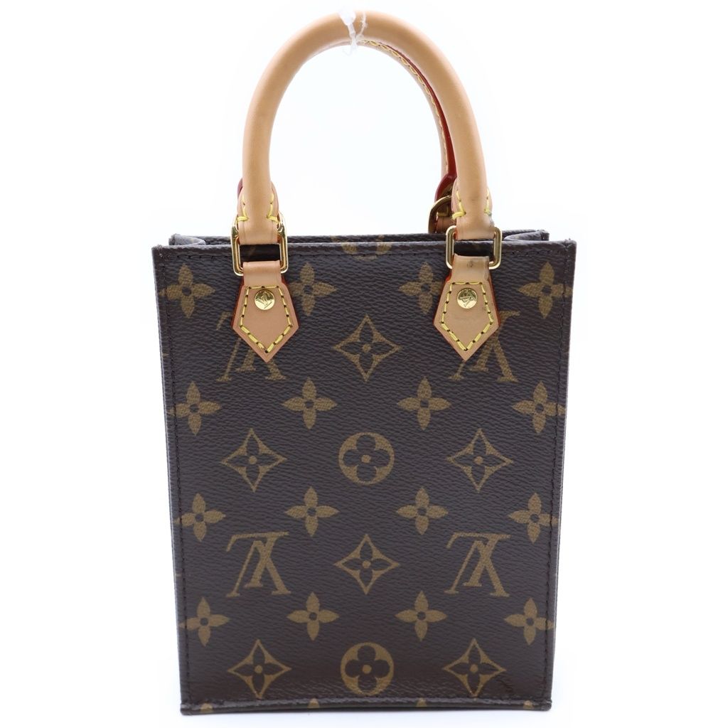 Louis Vuitton Monogram Petite Sac Plat Leather 2-Way Bag Brown — view 2
