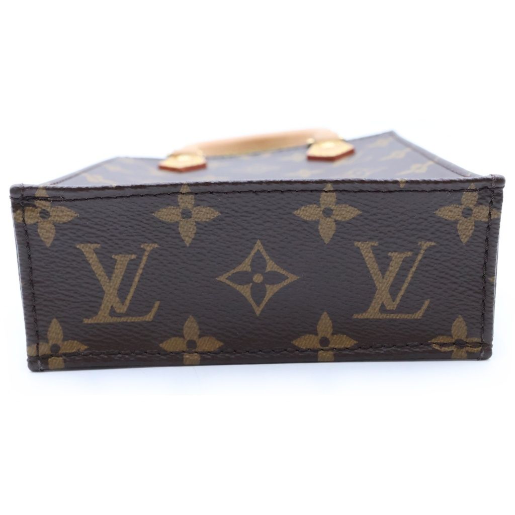 Louis Vuitton Monogram Petite Sac Plat Leather 2-Way Bag Brown — view 4