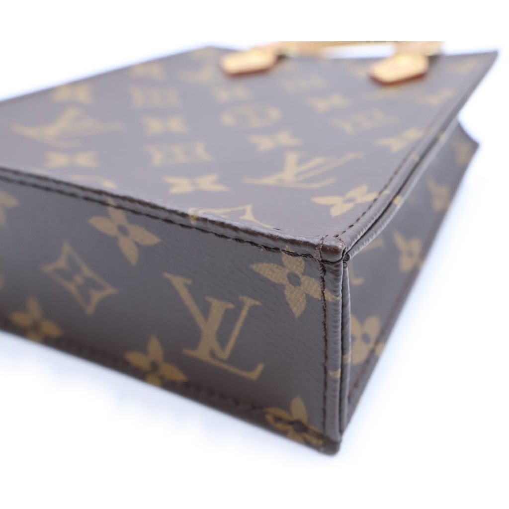 Louis Vuitton Monogram Petite Sac Plat Leather 2-Way Bag Brown — view 5
