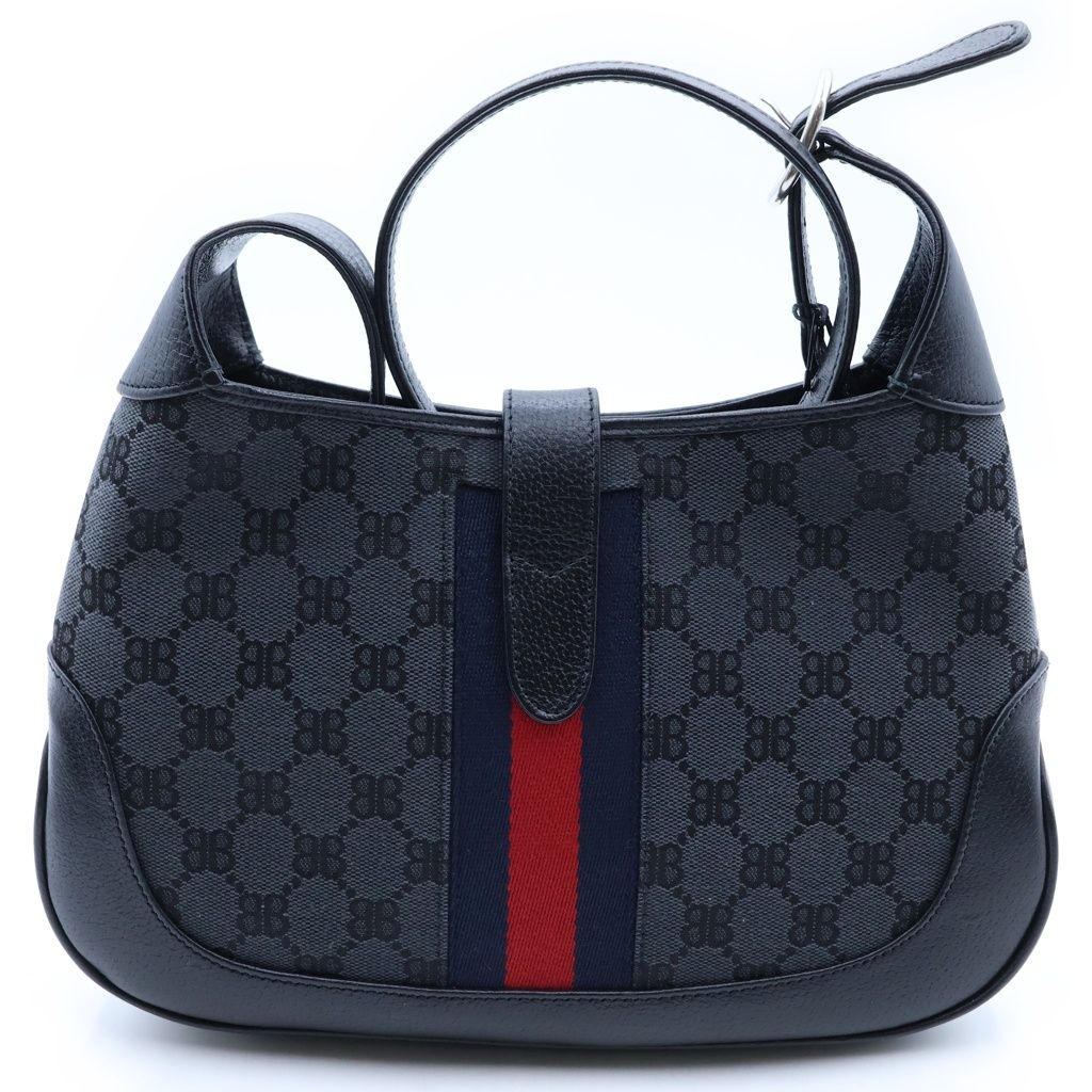 Gucci Hacker Project Jackie BB Canvas Leather Bag Black Silver — view 2