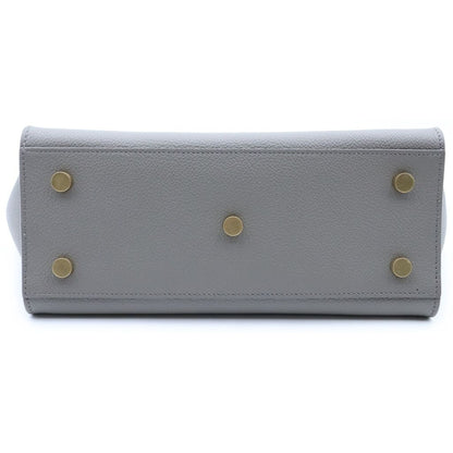 Saint Laurent Downtown Baby Cabas Leather Cassandra Logo Handbag Greige Gold — view 4