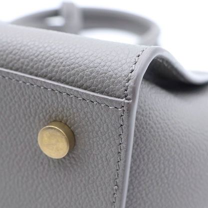 Saint Laurent Downtown Baby Cabas Leather Cassandra Logo Handbag Greige Gold — view 5