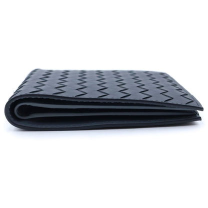 Bottega Veneta Intrecciato Leather Compact Wallet Bifold Black — view 4