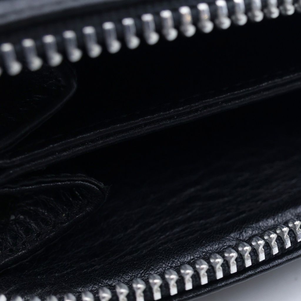 Chrome Hearts Coin Purse Dagger Round Zip Leather Wallet Black — view 6