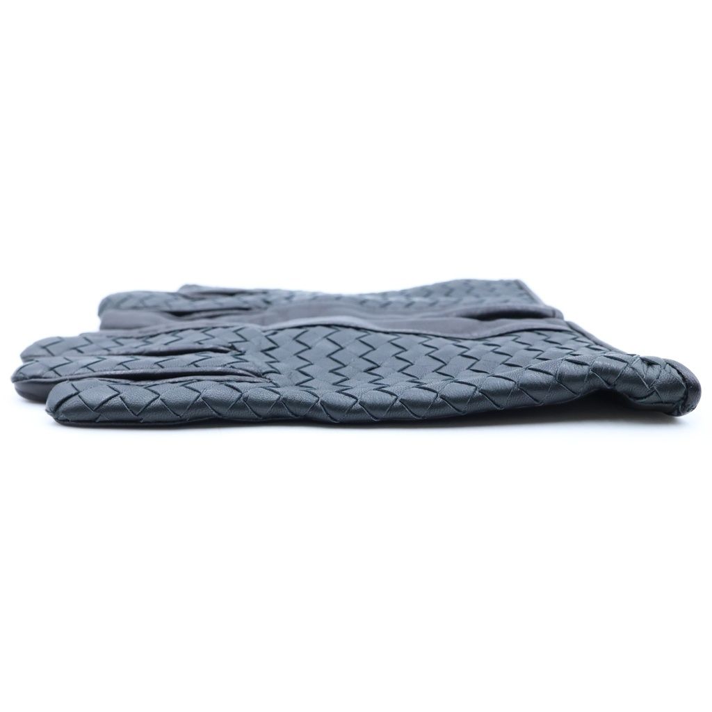 Bottega Veneta Intrecciato Leather Gloves Black — view 4