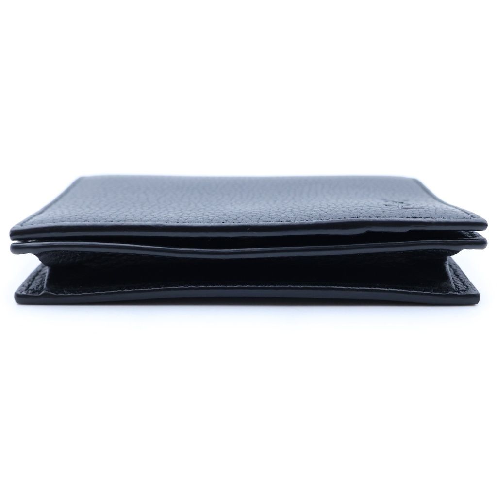 Saint Laurent Paris Cassandra Leather Business Card Case Black — view 4
