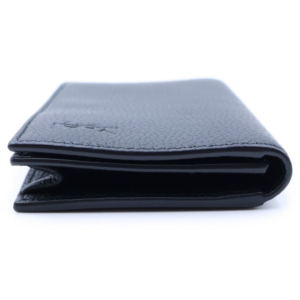 Saint Laurent Paris Cassandra Leather Business Card Case Black — view 3